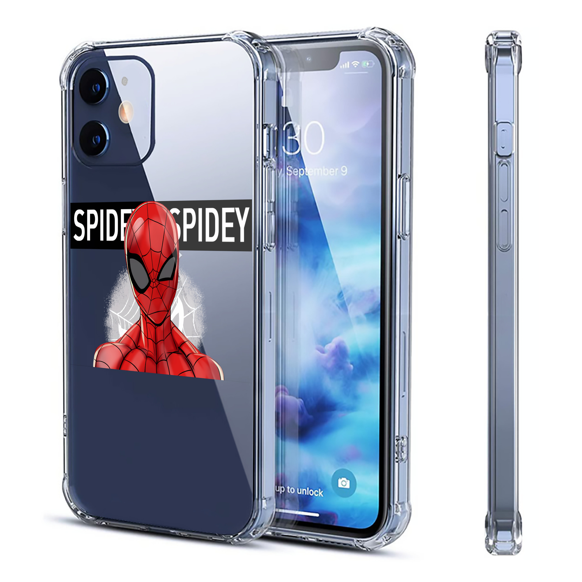 （画像用） Spider Man スパイダーマン 【iPhone 12シリーズ対応】透明スマホケース（クリアソフトケース）